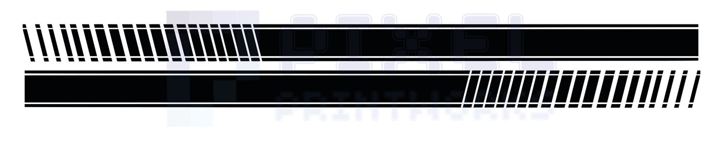 VW Polo Side Stripe Decals –  Minimal Staggered Design (Fits MK5 & MK6)