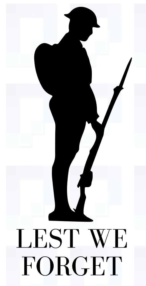 Lest We Forget Soldier Vinyl Decal – Remembrance Tribute Sticker for Vehicles, Windows & More