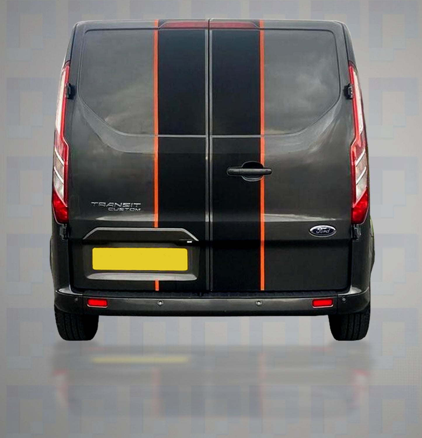 Ford Transit Custom Bonnet & Rear Stripe Kit – Dual Colour Vinyl Decals (2014–2023)