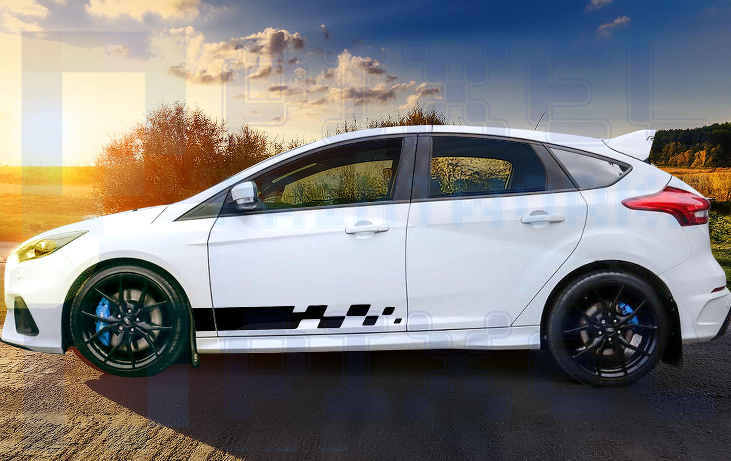 Universal Stuttered Side Stripe – Half-Length Vinyl Decal Kit | Pixel Printworks