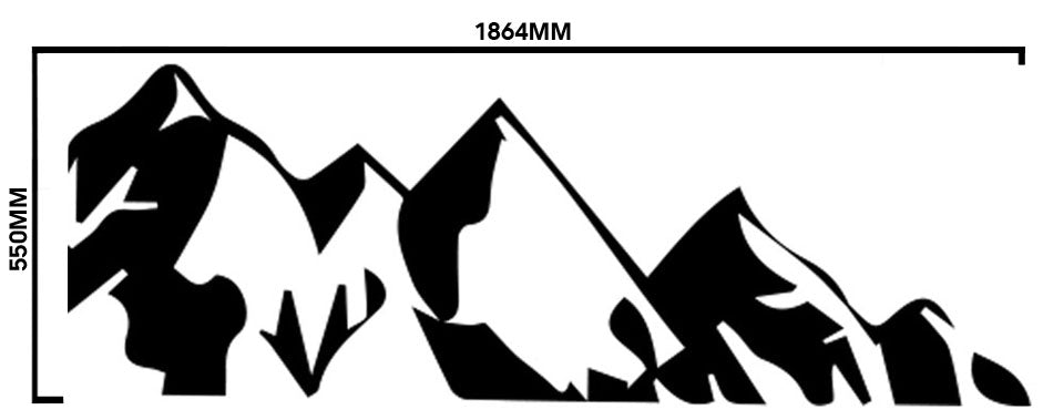 LWB Campervan Large Side Panel Mountain Decals – 2pc Scenic Vinyl Set