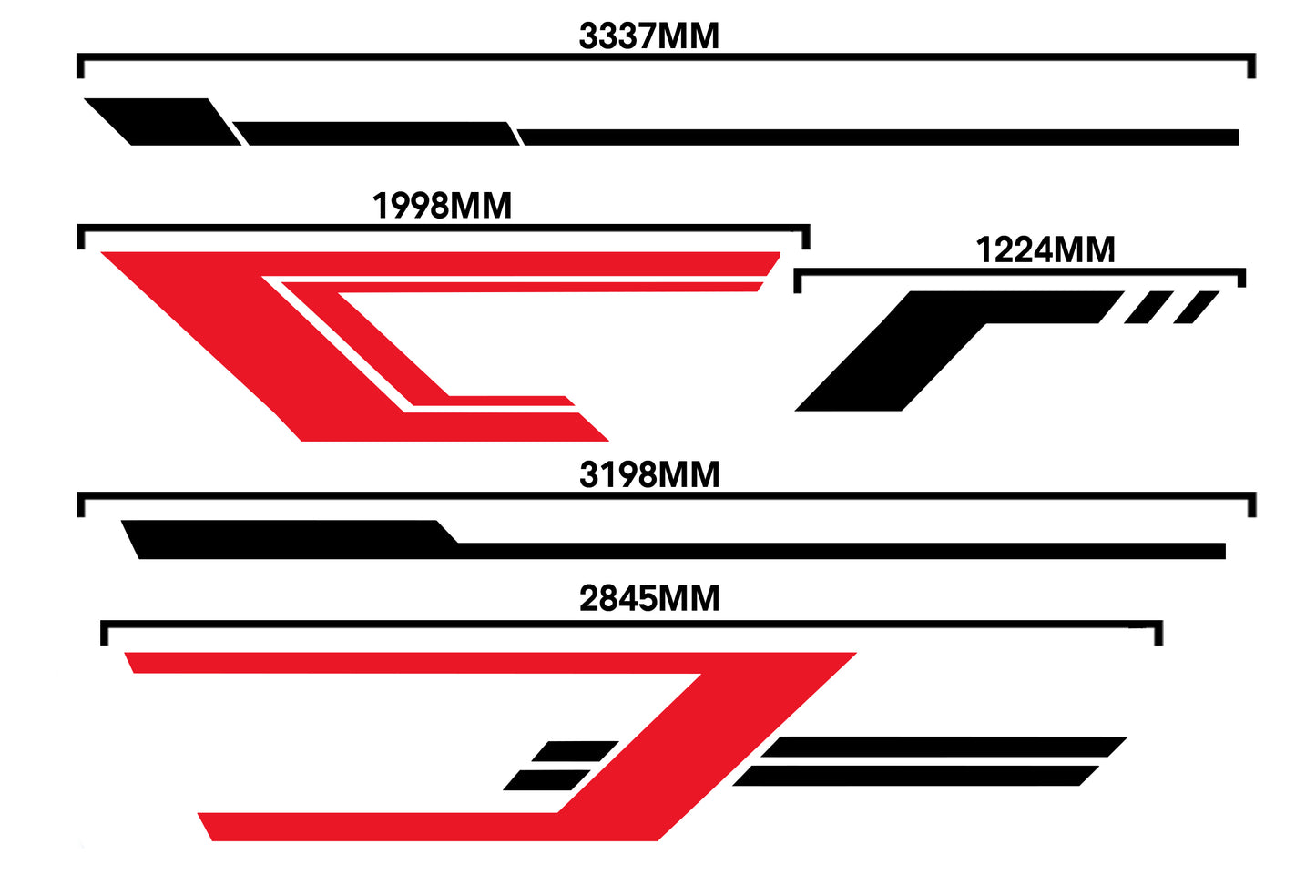 LWB Camper Vinyl Graphics Kit – 10pc Universal Decal Set by Pixel Printworks