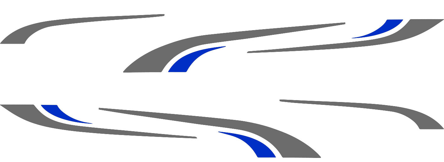 LWB Camper Vinyl Graphics Kit – 6pc Swoosh Decal Set by Pixel Printworks