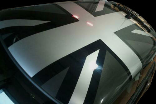 Mini Cooper Union Jack Roof Decal – Monochrome Vinyl Graphic Kit (Fits R56)