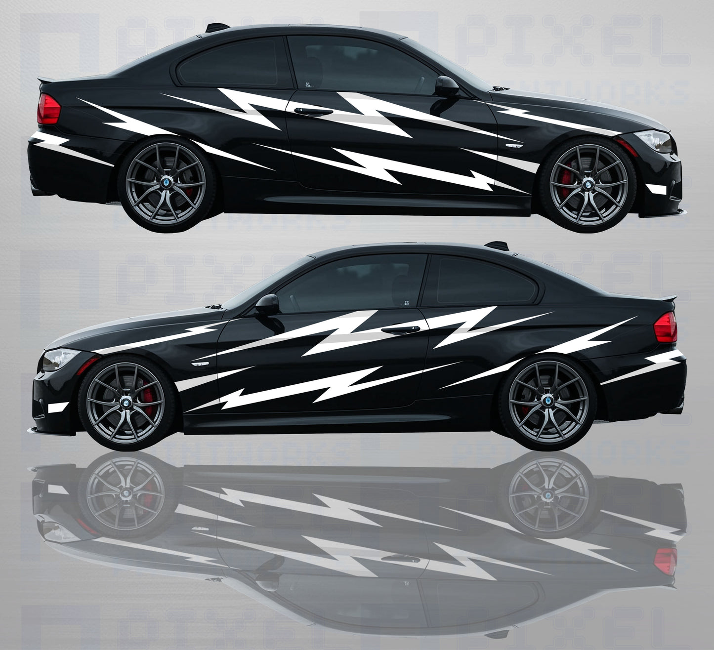 Lightning Bolt Car Livery Kit – Universal Fit Vinyl Graphics (Left/Right Side)