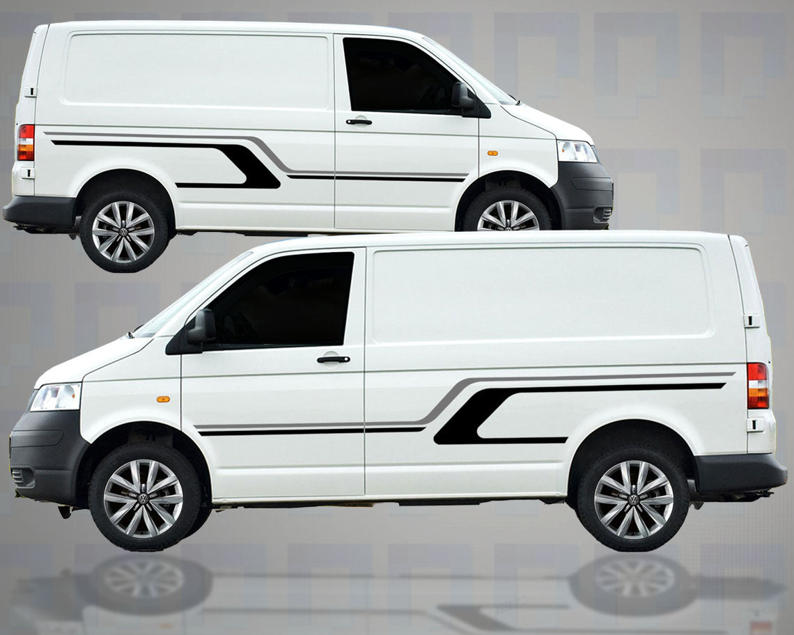 Bold stripe campervan vinyl graphics for SWB & MWB vans – fits Vivaro, Transit, Transporter