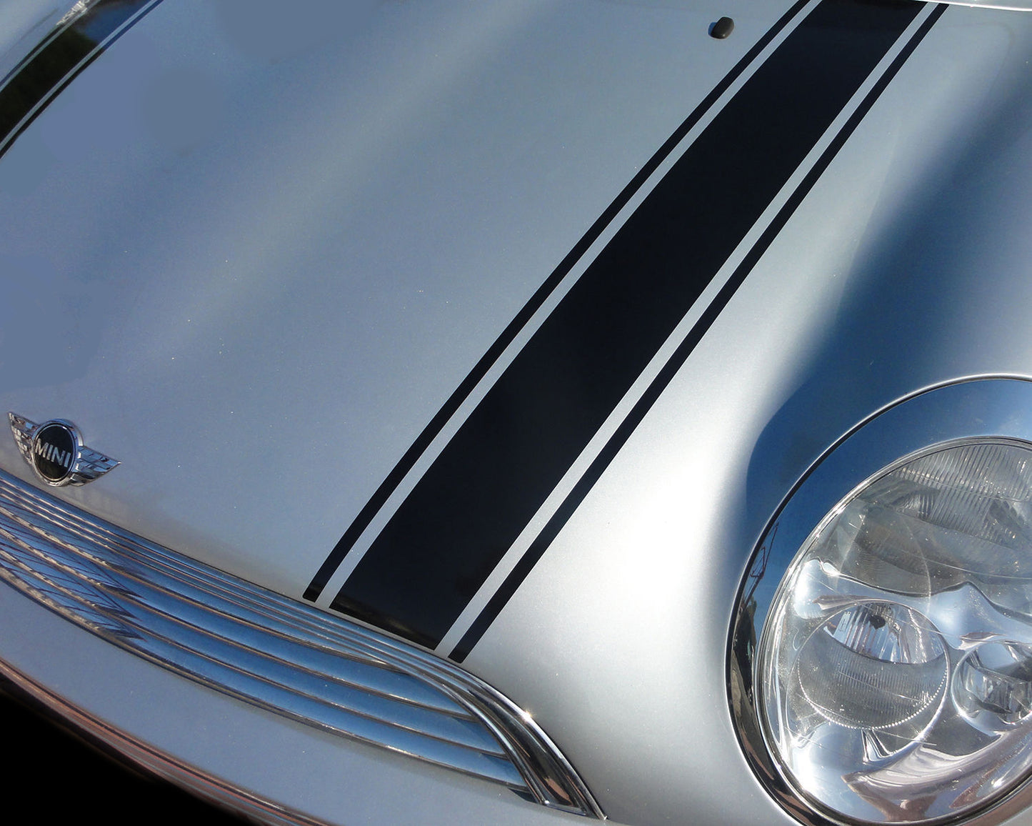 Mini Cooper Bonnet Stripes – Pin Stripe Vinyl Decal Kit (Fits Most Models)
