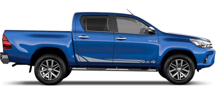 Toyota Hilux 4x4 Side Stripe Decals (2015–2023) – Rugged Vinyl Kit | Pixel Printworks