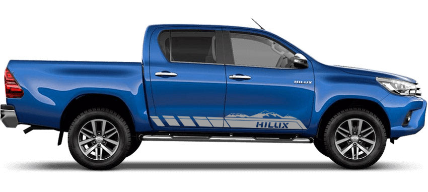 Toyota Hilux Mountain Stripe Decals – Rugged Side Vinyl Kit (2015–2023) | Pixel Printworks