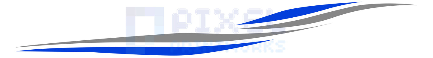 LWB Camper Vinyl Graphics Kit – 2pc Two-Colour Wave Decal Set by Pixel Printworks