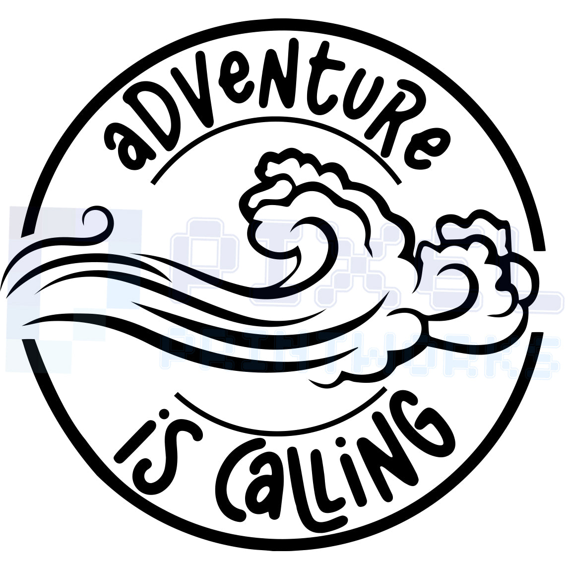 Adventure Is Calling Waves Decal – Ocean Vinyl Sticker for Campervans & Motorhomes | Pixel Printworks